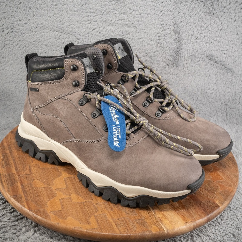 Florsheim Boots Mens 12 M Xplor Plain Toe Alpine Gray Leather Waterproof NEW